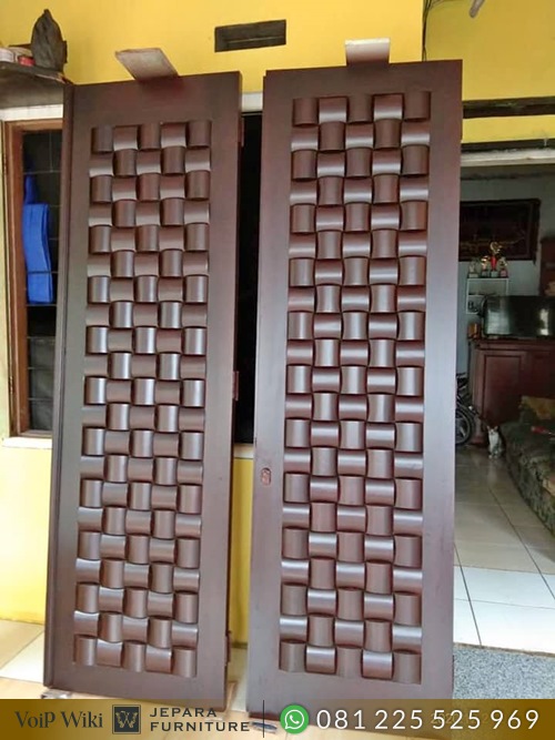 Spesialis Pintu Rumah minimalis Anyaman Desain Ukir 3D Jepara